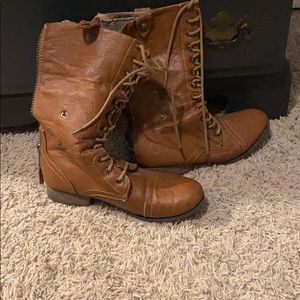 Lace up combat boots